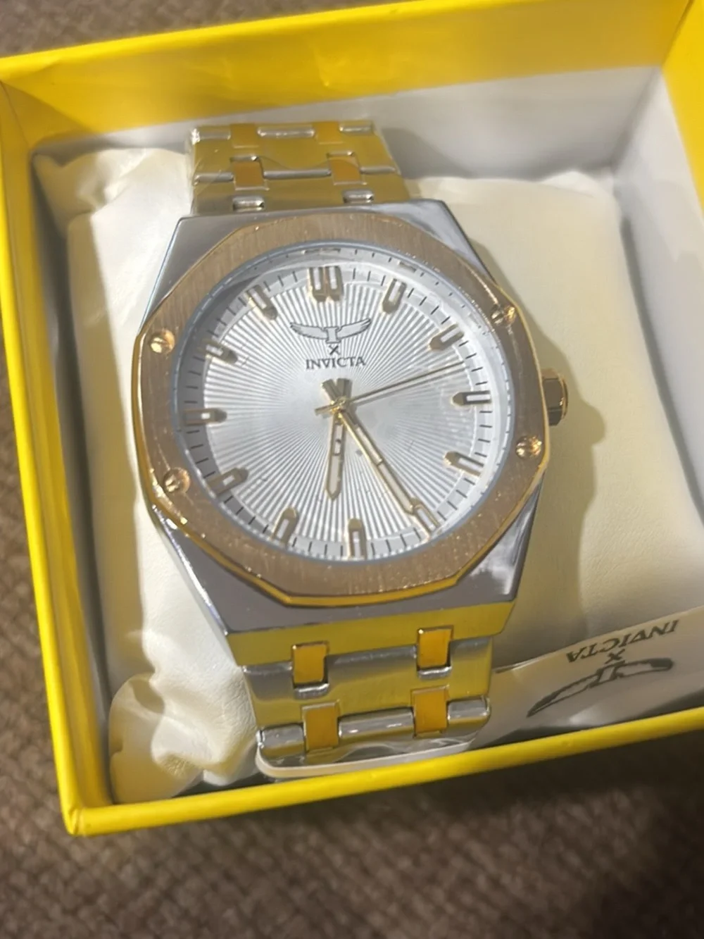 Invicta Silver and Gold Two-Tone Men's Bracelet Watch